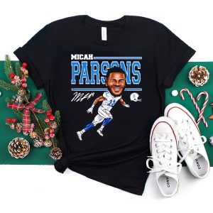 Dallas Football 11 Micah Parsons Cartoon Signature NFL T-Shirt