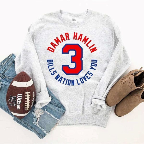 Damar Hamlin Love For 3 Bills Nation Sweatshirt