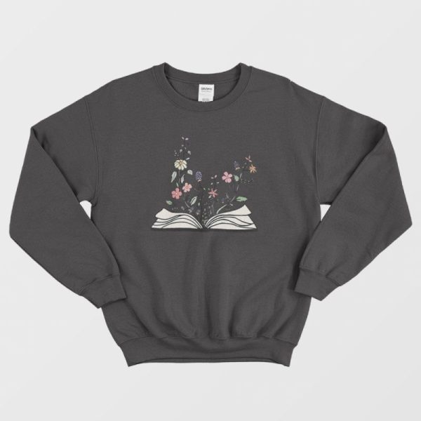 Flowers Growing From Book Best Sweatshirt