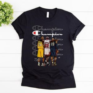 Kobe Bryant Michael Jordan And LeBron James Champion Signatures Shirt