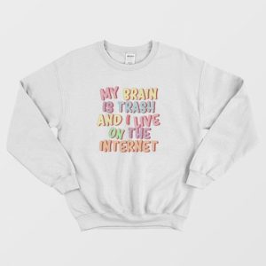 My Brain Is Trash and I Live On The Internet Sweatshirt 3