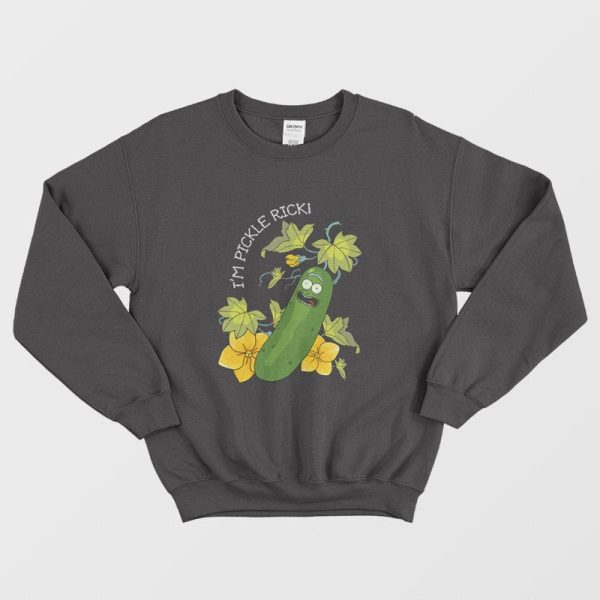 Pickle Rick Flower Sweatshirt Rick and Morty