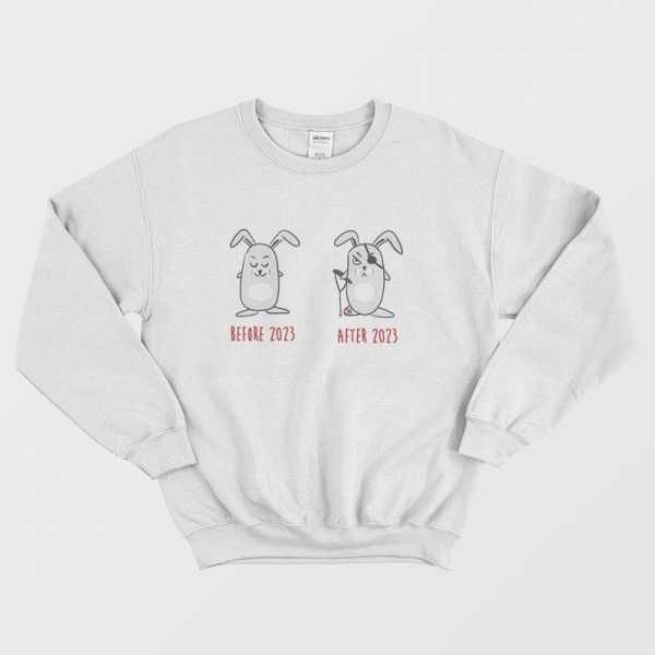 Rabbits Before 2023 After 2023 Funny Sweatshirt