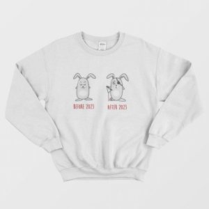 Rabbits Before 2023 After 2023 Funny Sweatshirt 3