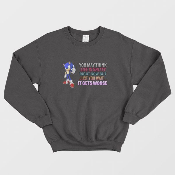 Sonic You May Think Life Is Shitty Right Now But Just You Wait It Gets Worse Sweatshirt