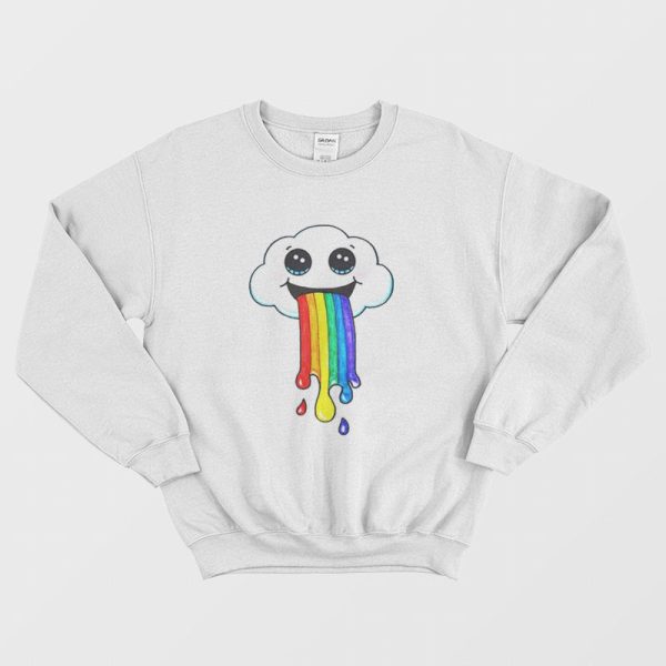 Super Cute Cloud Puking A Rainbow Sweatshirt