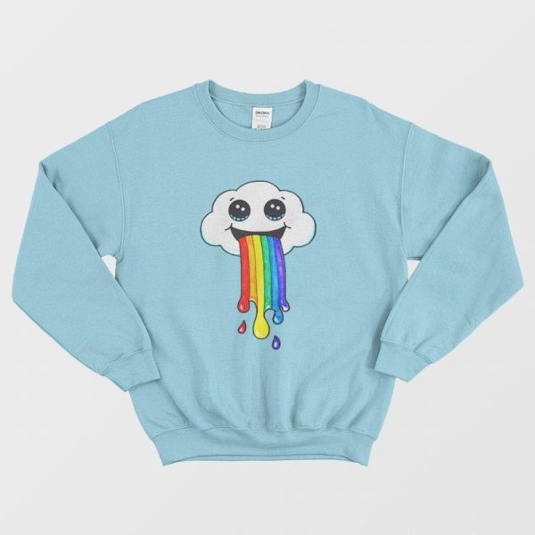 Super Cute Cloud Puking A Rainbow Sweatshirt