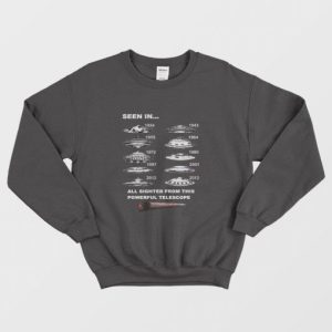 Ufos Seen Through Telescope Funny Marijuana Sweatshirt 3