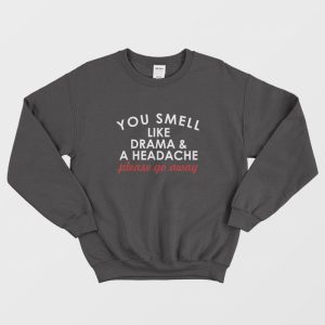 You Smell Like Drama and A Headache Please Go Away Sweatshirt 3