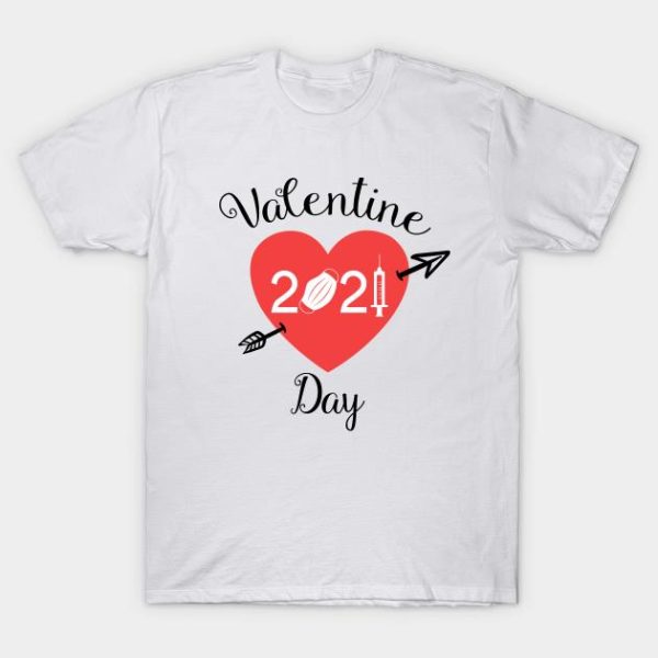 Happy Valentine’s Day 2021 heart face mask T-shirt