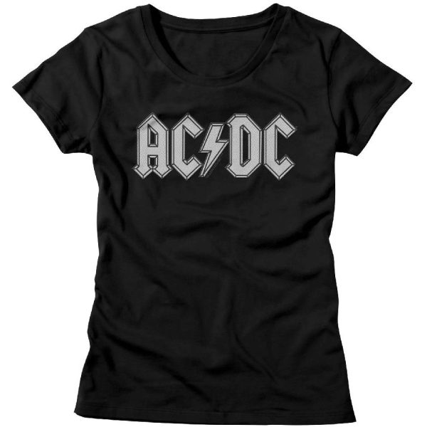 ACDC Ladies T-Shirt Patch Look Logo Black Tee