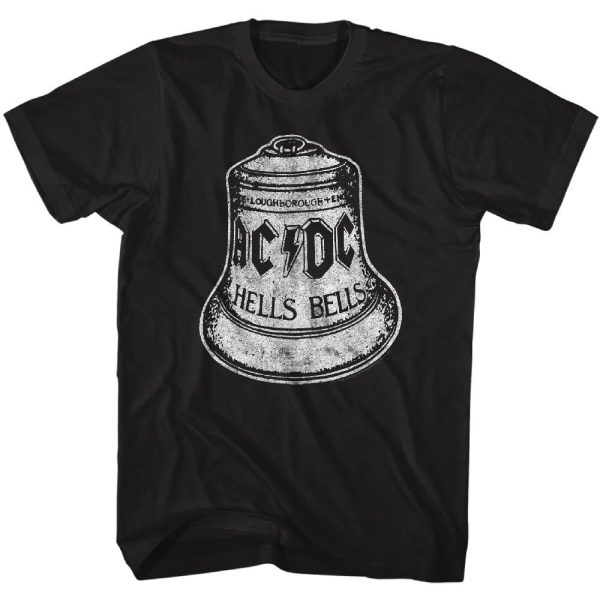 ACDC T-Shirt Distressed Hell Bells Black Tee
