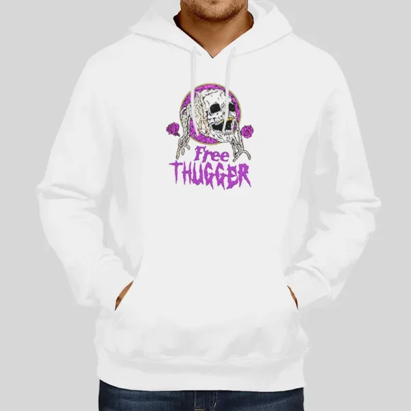 Vintage Skull Flowers Thugger Skull Hoodie