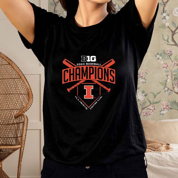 Illinois Fighting Illini 2024 Big Ten Baseball Regular Season Champions T-Shirt