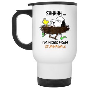 Snoopy I’m Hiding From Stupid People Mug