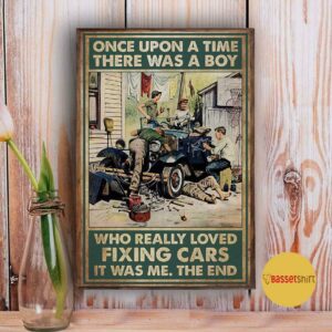 A boy who really loved fixing cars vintage poster 3