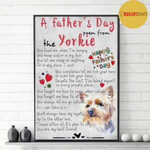 A father’s day poem from the Yorkie dog poster canvas