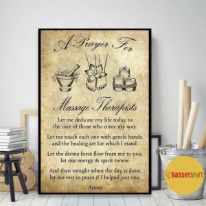 A prayer for massage therapists poster canvas