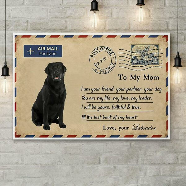 Airmail labrador to mom you are my life poster canvas