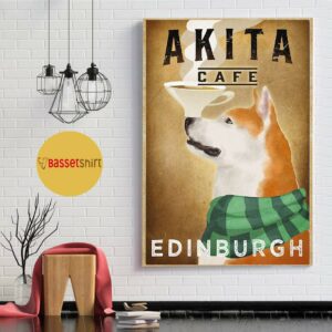 Akita Cafe Edinburgh vertical poster canvas