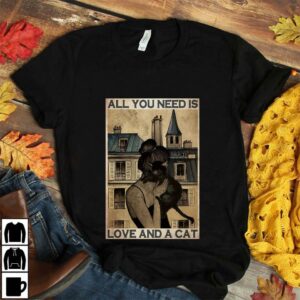 All you need is love and a cat vintage canvas 2