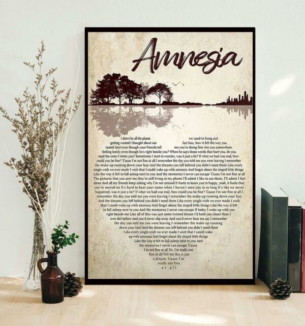 Amnesia lyrics vertical poster