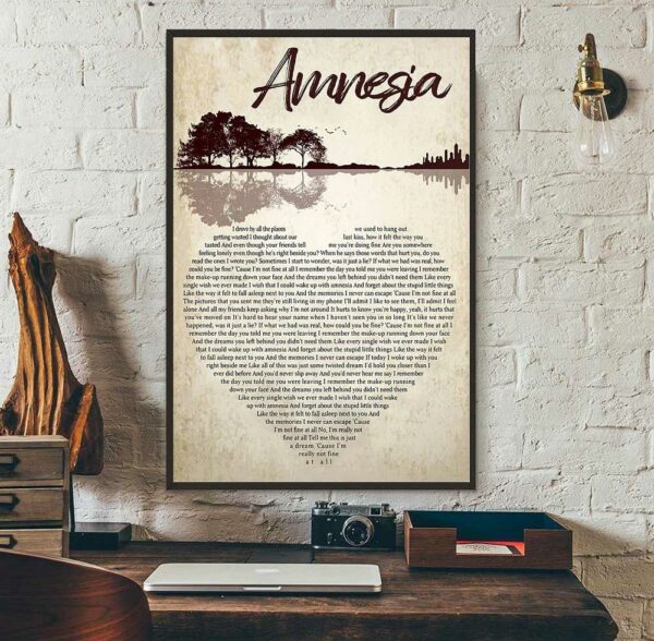 Amnesia lyrics vertical poster