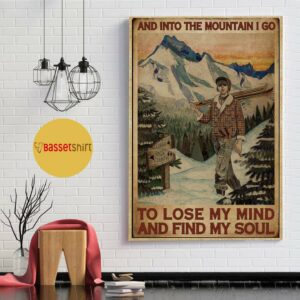 And into the mountain skiing vertical poster