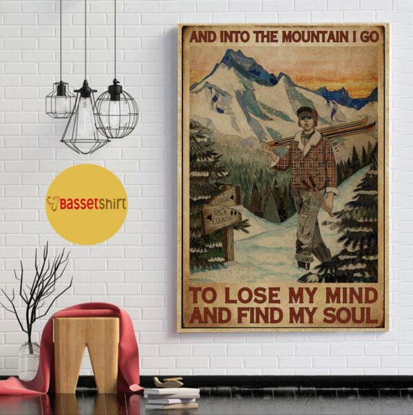 And into the mountain skiing vertical poster