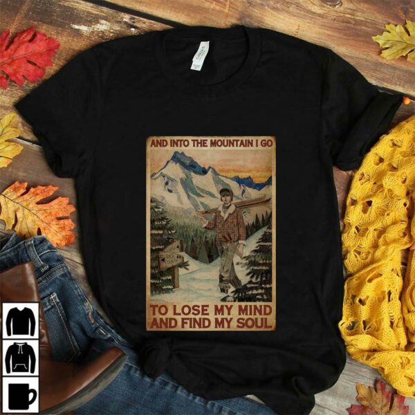 And into the mountain skiing vertical poster