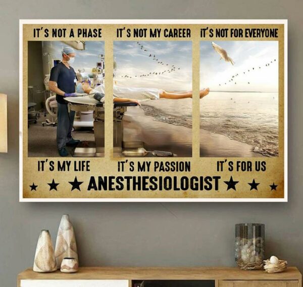 Anesthesiologist it’s not a phase it’s my life horizontal canvas