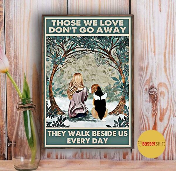 Angel Beagle those we love don’t go away they walk beside us poster