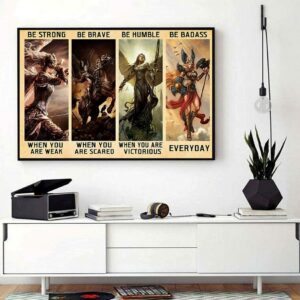 Angel Warrior Valkyrie be strong when you are weak poster canvas