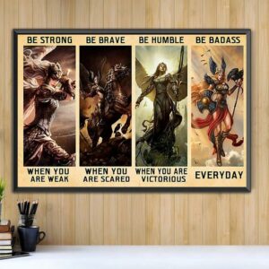 Angel Warrior Valkyrie be strong when you are weak poster canvas 2