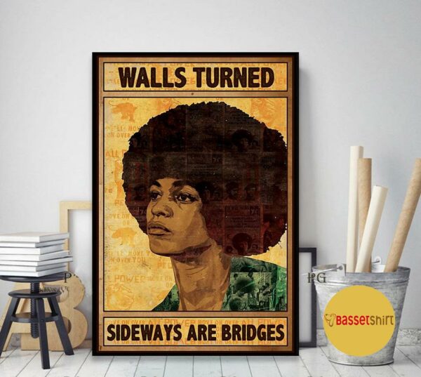 Angela Davis print canvas walls turned sideways are bridges