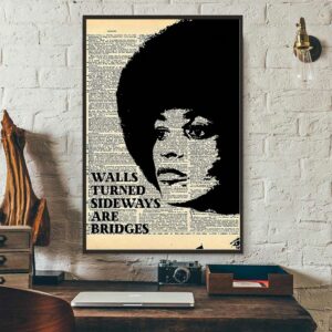 Angela Davis walls turned sideways are bridges poster