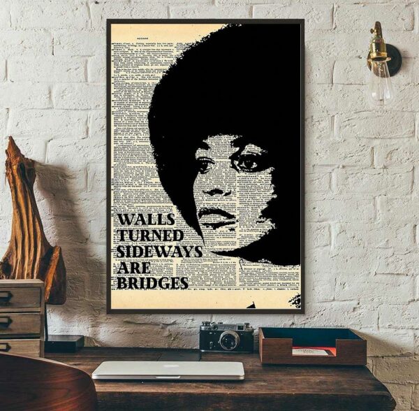 Angela Davis walls turned sideways are bridges poster