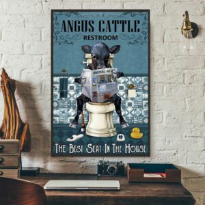 Angus cattle restroom the best seat in the house canvas 3