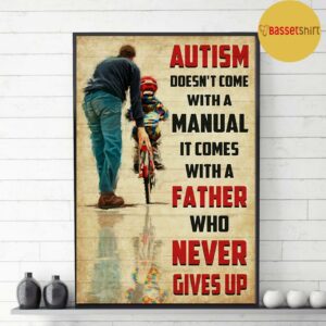 Autism comes with a father poster canvas 3