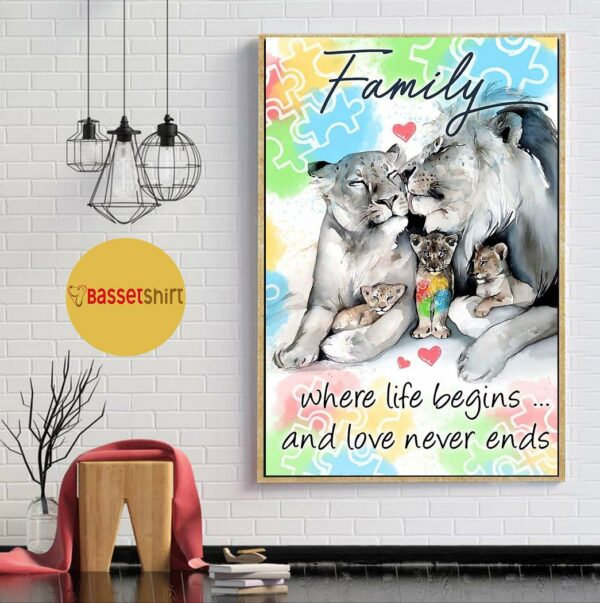 Autism poster family where life begins and love never end