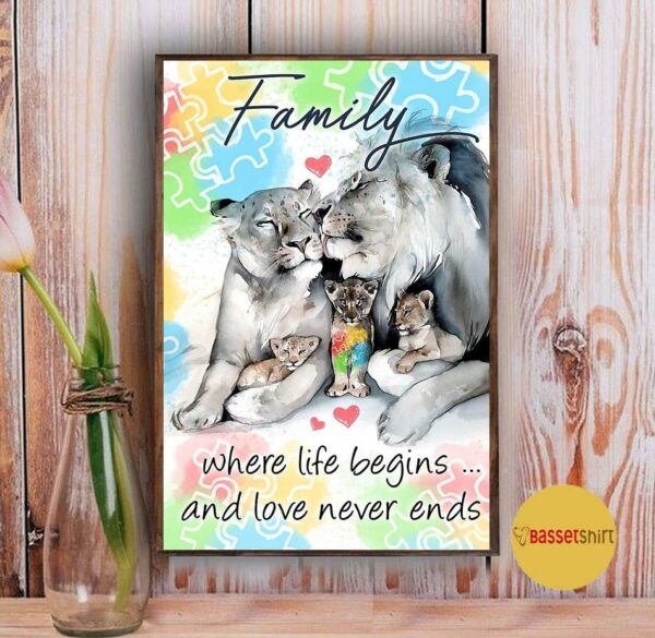 Autism poster family where life begins and love never end