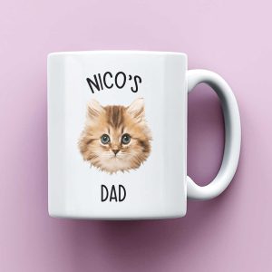 Cat Face Mug, Cat Photo Mug, Custom Pet Mug, Personalized Cat Mug, Cat Mom Mug, Cat Dad Mug