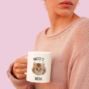 Cat Face Mug, Cat Photo Mug, Custom Pet Mug, Personalized Cat Mug, Cat Mom Mug, Cat Dad Mug