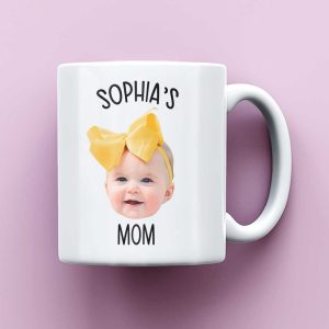 Custom Baby Photo Mug, New Mom Birthday Gift, Mug For New Mom, Personalized Baby Face Mug, Mug Gift For Mom