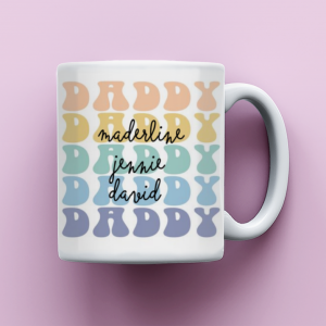 Daddy Mug, Fathers Day Mug, Daddy Present, Kids Names On Coffee Cup, Fathers Day Cup