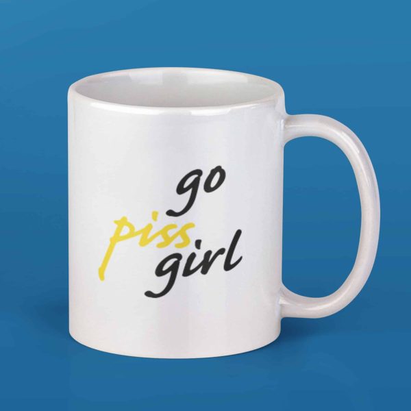 Go Piss Girl meme coffee mug