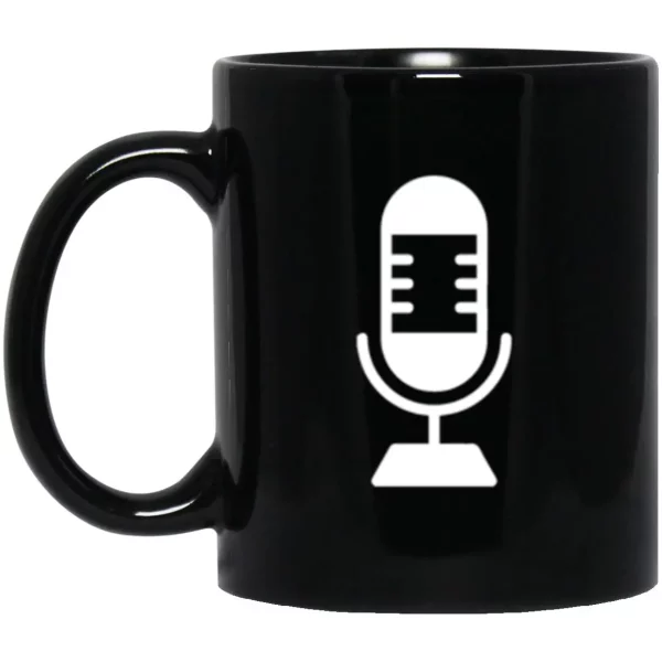 Minimalist Podcaster Microphone Black Mug