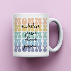 Mommy Mug, Mothers Day Mug, Mommy Present, Kids Names On Coffee Cup, Mothers Day Cup