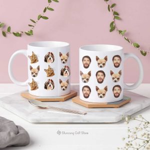 Multiface Pets Mug, Custom Dog Mug, Photo Mug, Dog Mom Mug, Dog Dad Mug, Coffee Mug