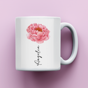 Peony Mug, Peony Gifts, Peony Coffee Mug, Peony Cup Personalized Name, Peony Coffee Cup, Peony Gifts For Women, Peony Flower Mug